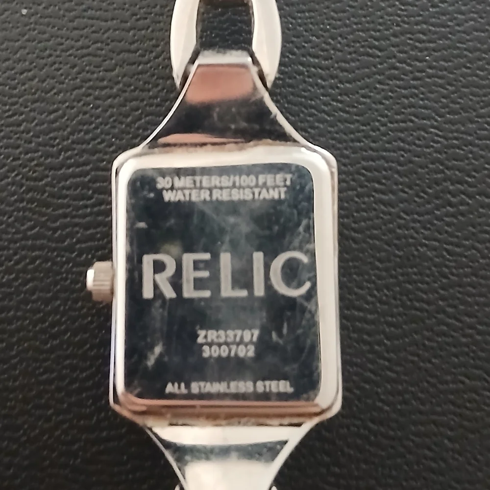 Relic Ladies Stainless Steel Quartz Watch Square Face VINTAGE